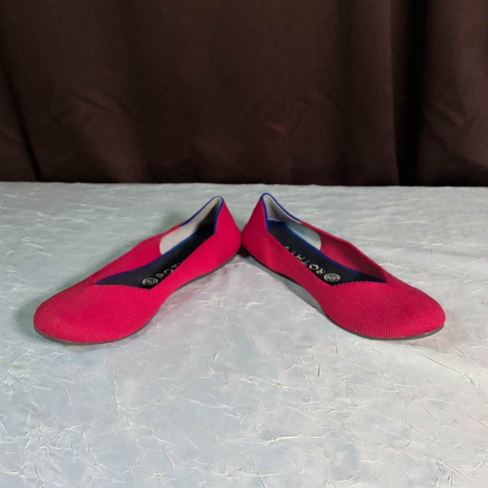 Rothy's The Flat Ballet Shoes Womens Size 9 Red Knit Round Toe Balletcore - Picture 3 of 9